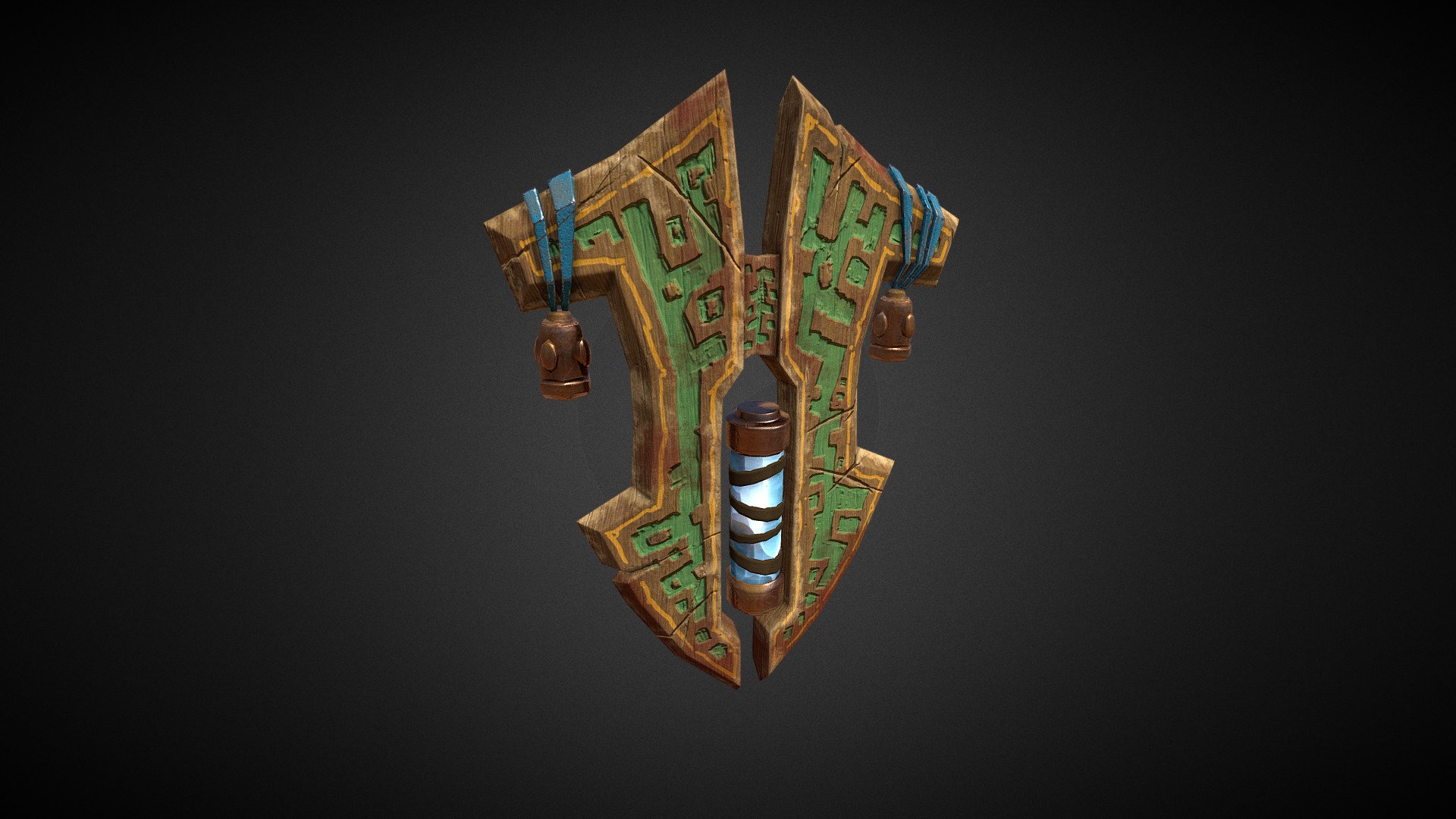 Wooden magic shield 3d model