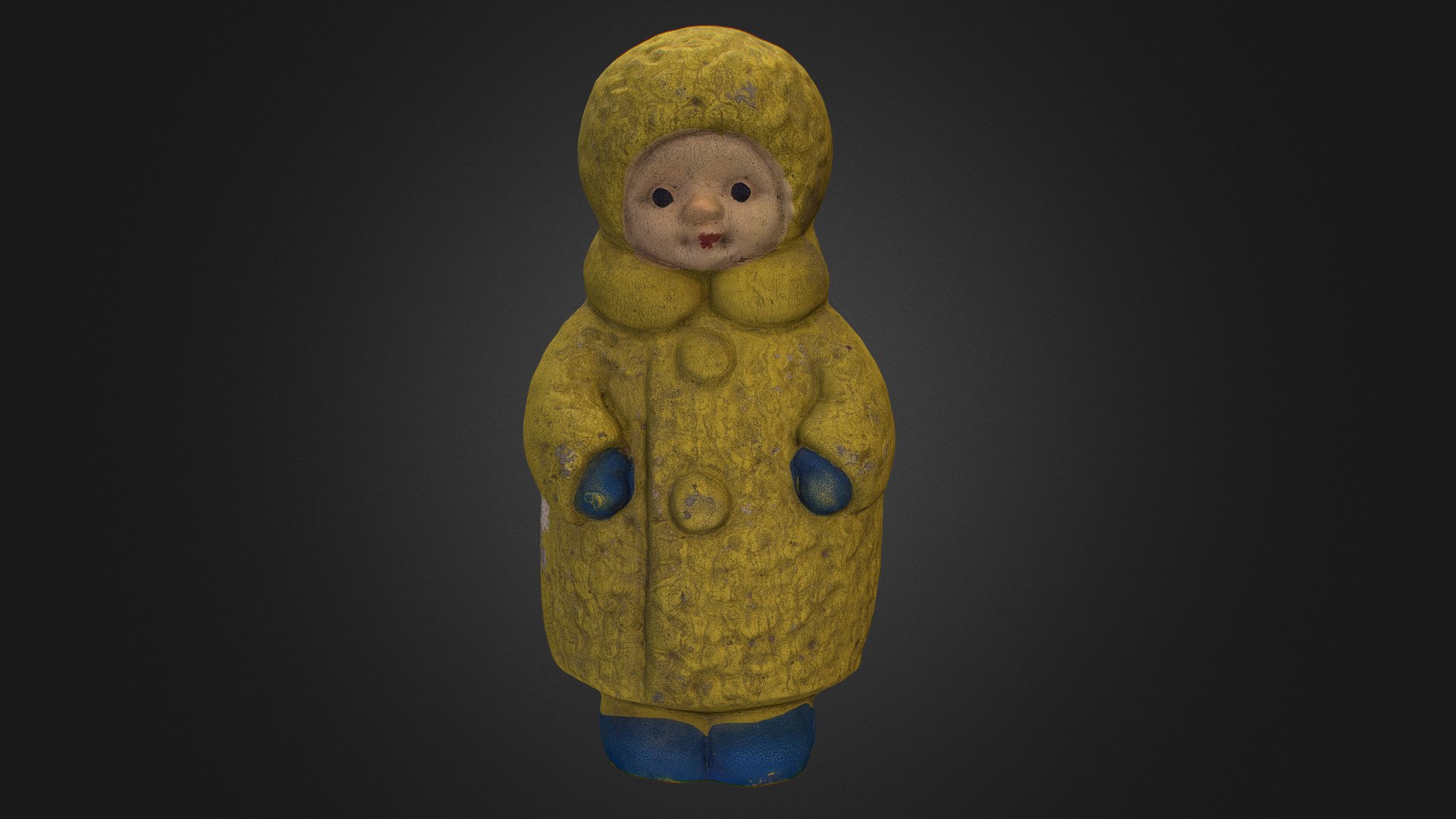 Old USSR Soviet Rubber Toy Child 3d model