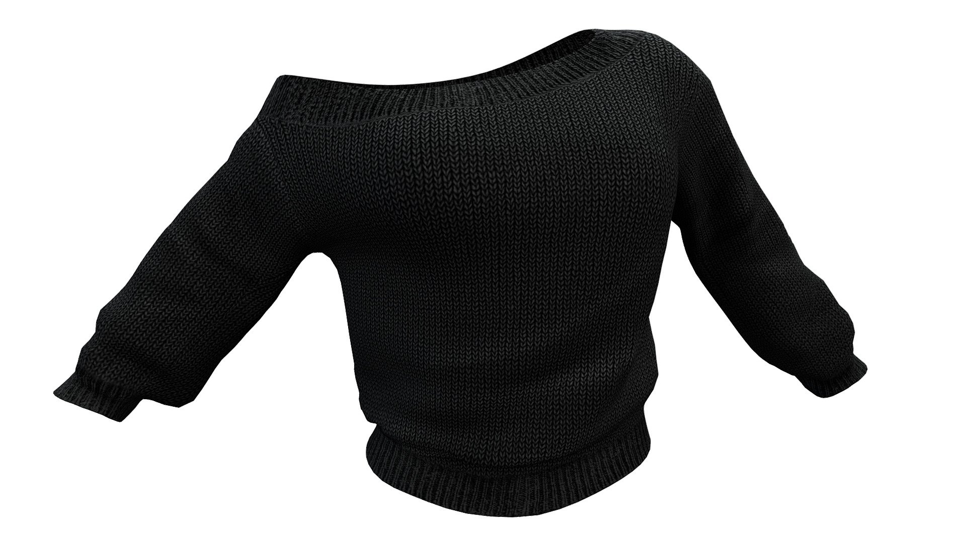 Female Off Shoulder Sweater 3d model