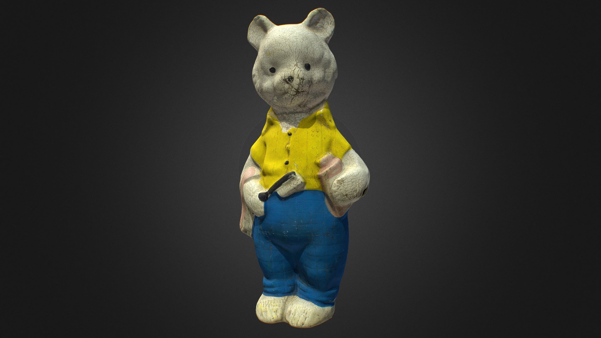 Old USSR Soviet Rubber Toy Bear 3d model