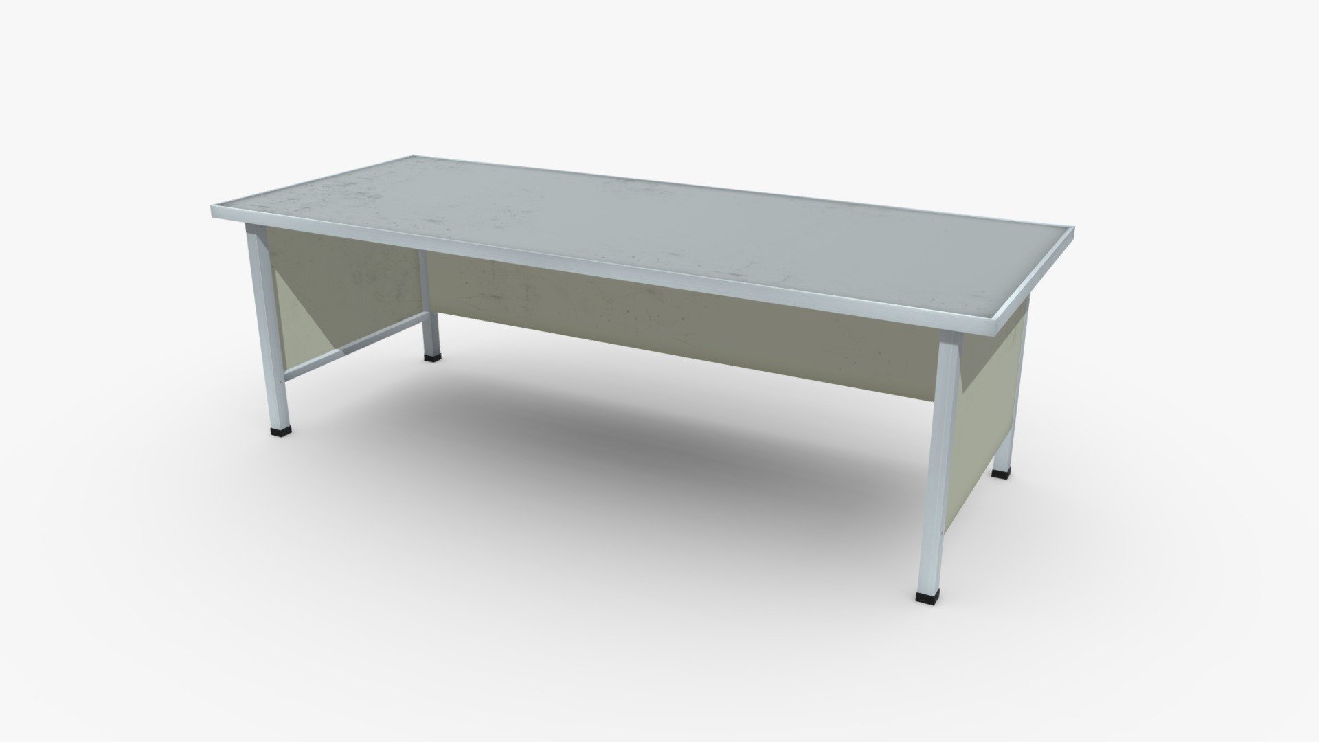 Long Office Desk 3d model