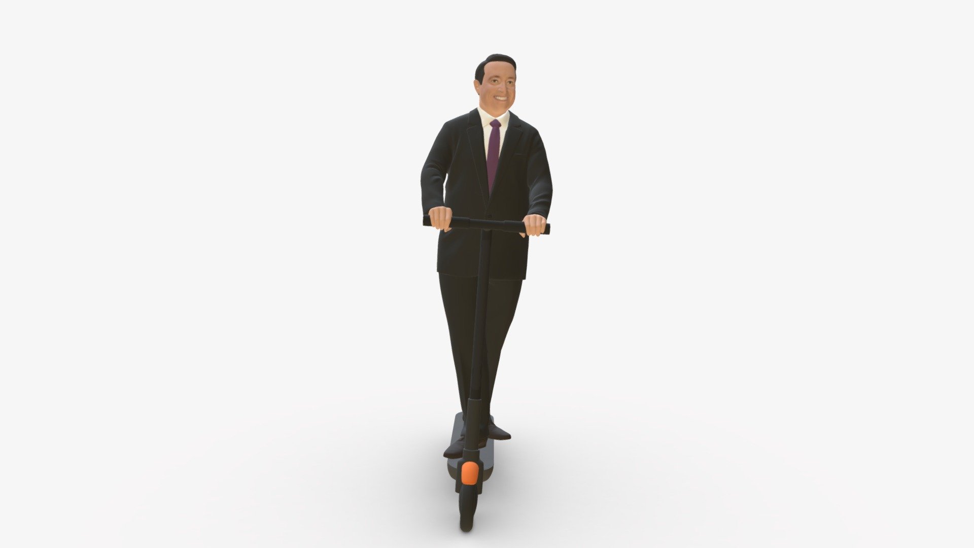 man in black suit on scooter 1074 3d model