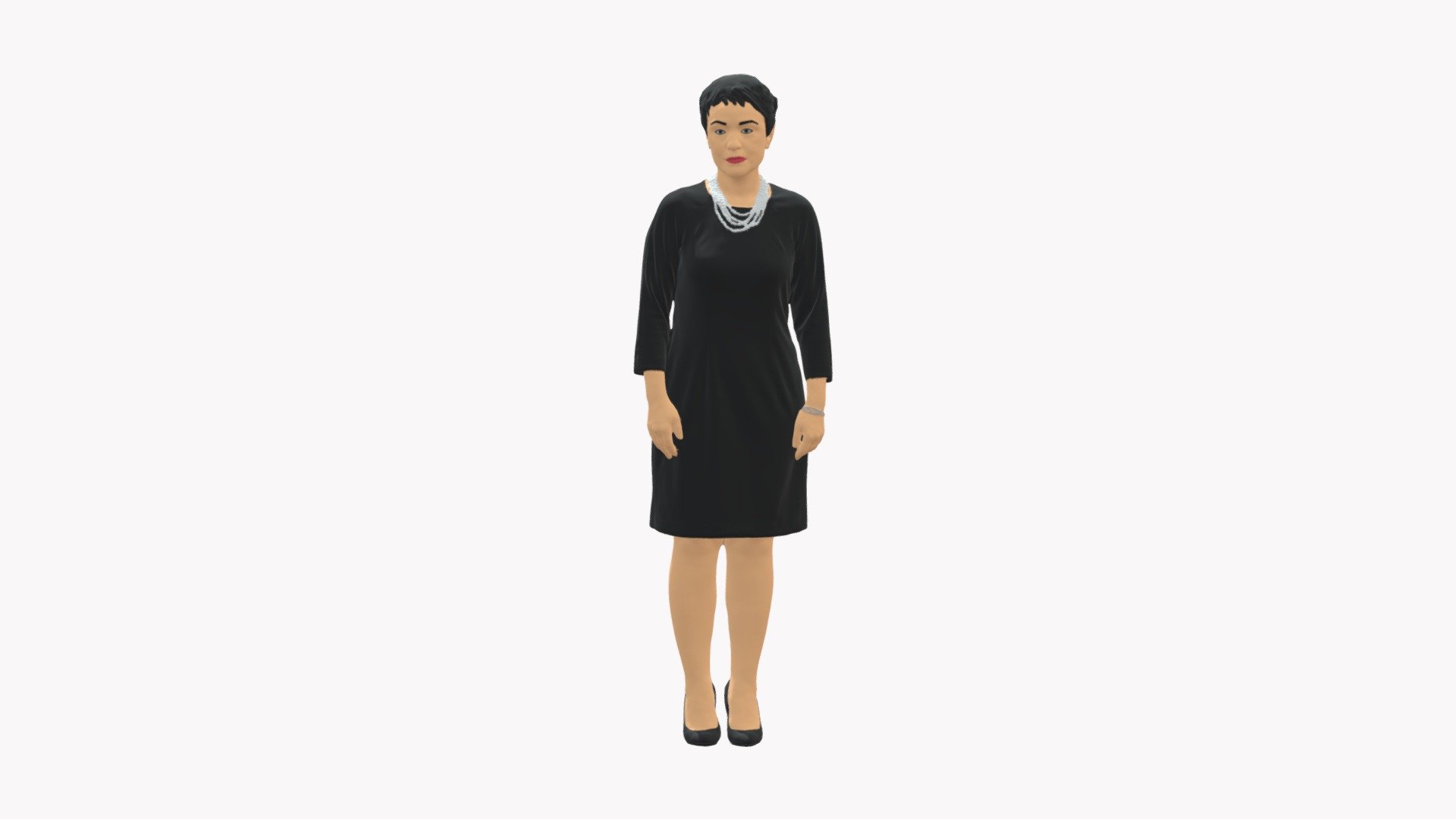 Woman in black shirt hair 0575 3d model