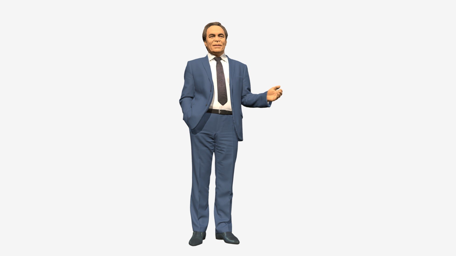 Man  in light blue suit 0745 3d model