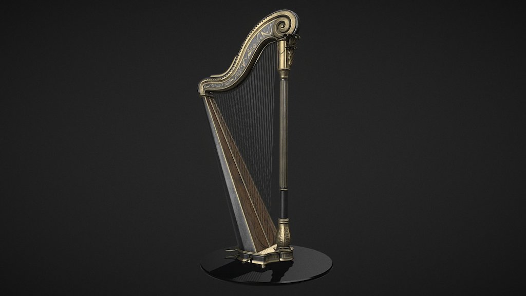 Pedal Harp 3d model