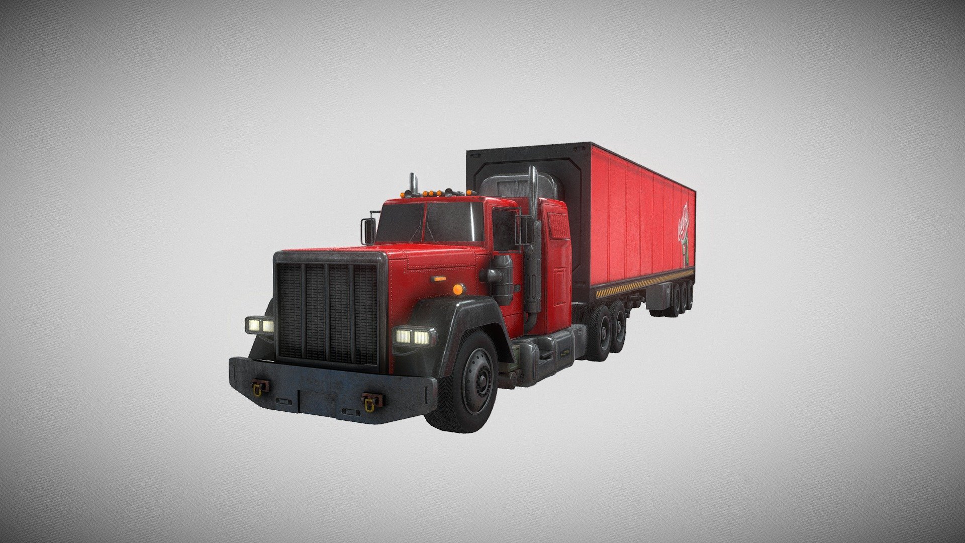 coca cola semi truck 3d model