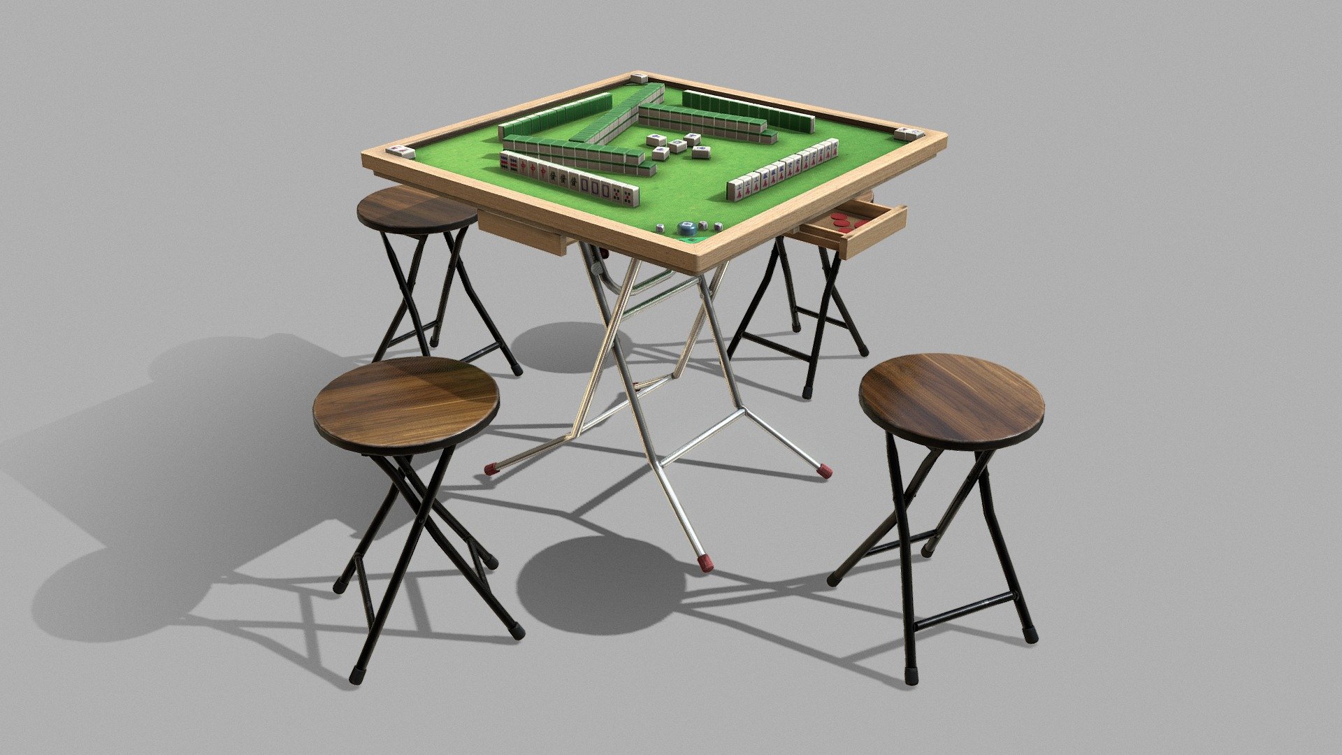 PBR Hong Kong Mahjong 香港麻將 Game Ready 3d model