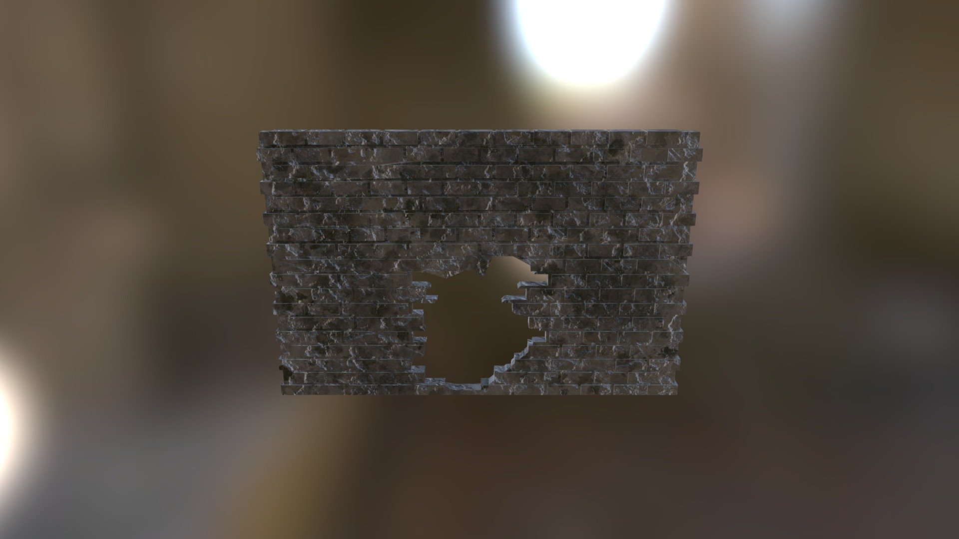 Brick Wall Broken 3d model