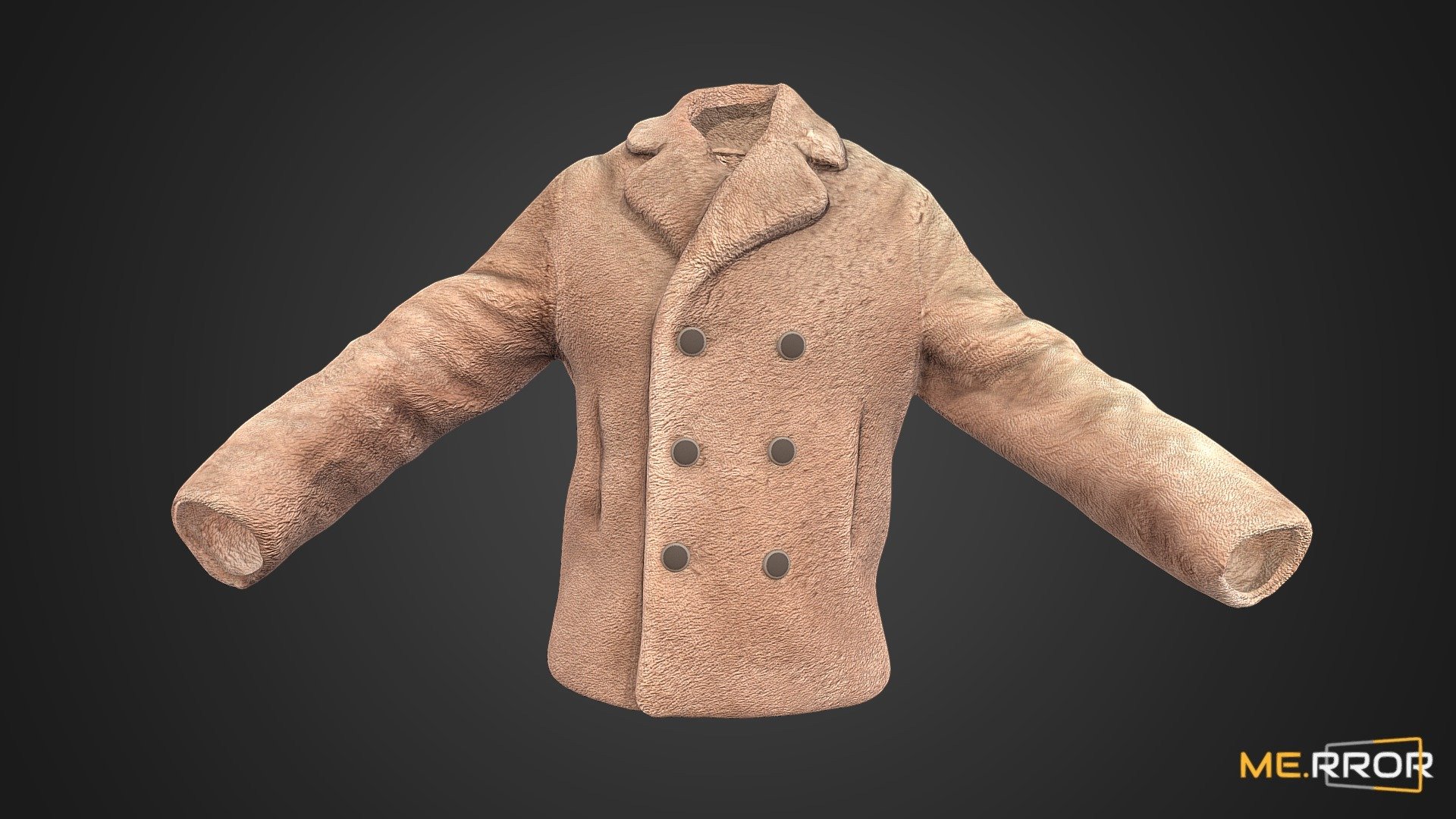 [Game-Ready] Brown Fur Coat 3d model