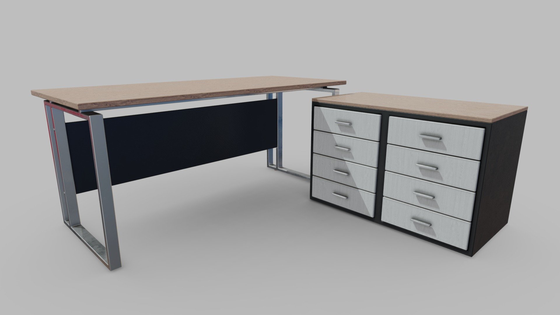 Desk lowpoly Low-poly 3D model 3d model