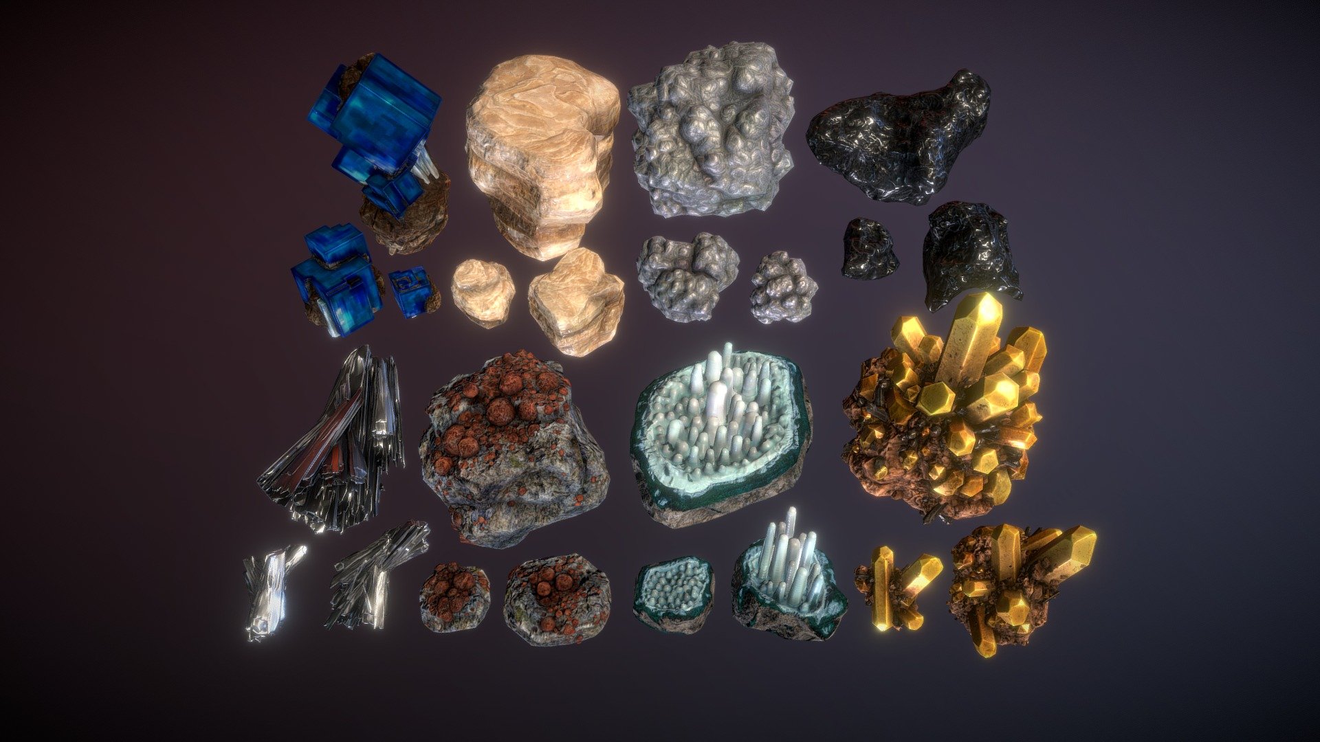 Minerals pack 2 3d model