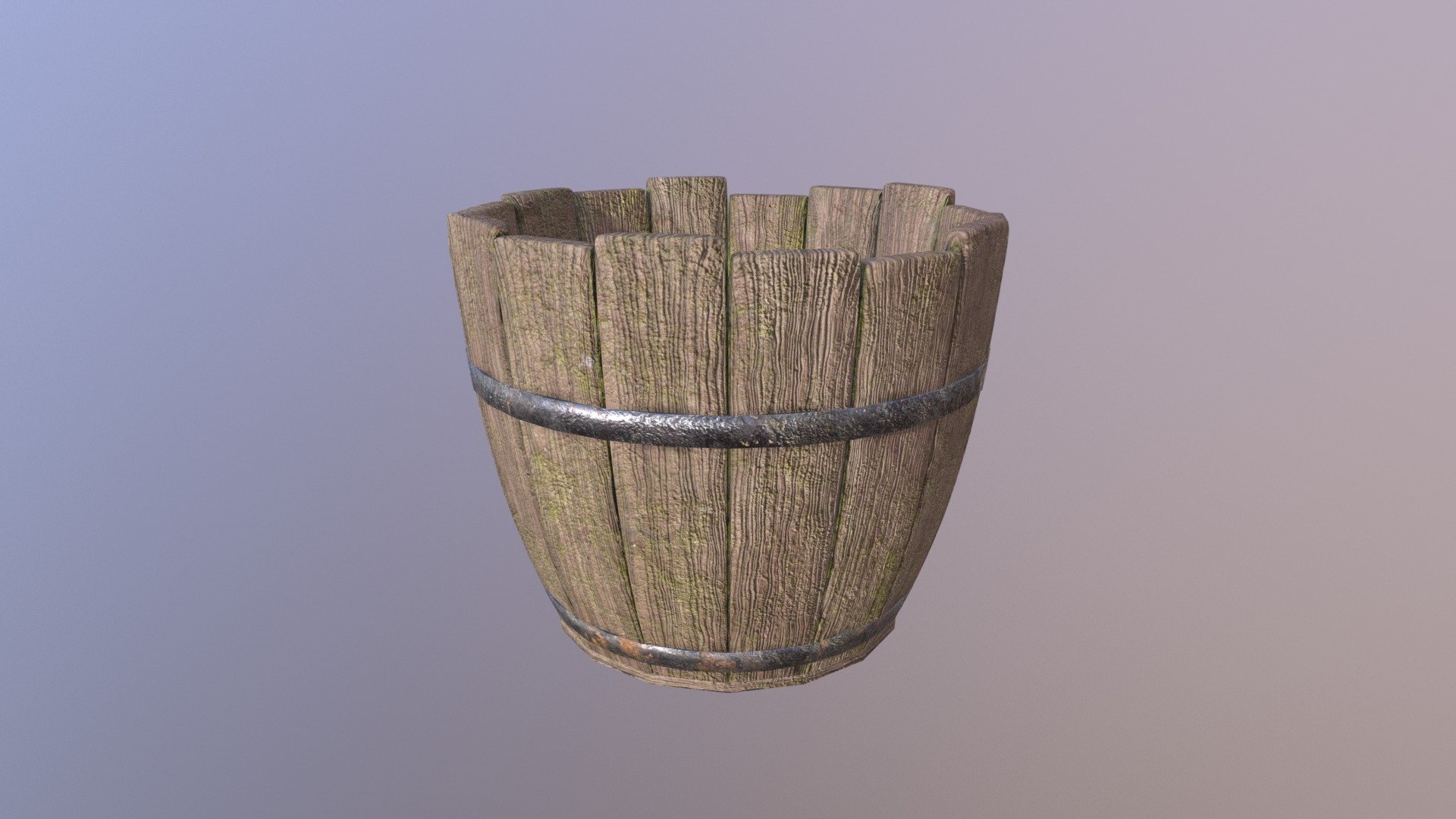 Wooden Bucket 3d model