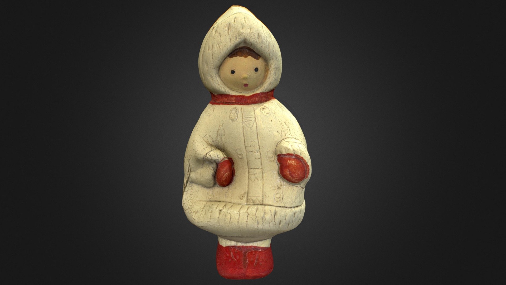 Old USSR Soviet Rubber Toy Child 3d model