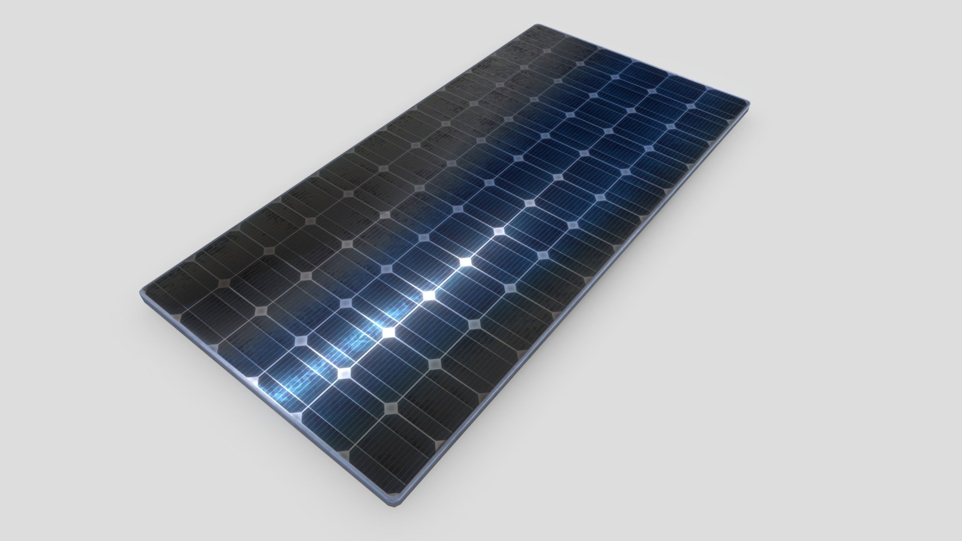 Simple 72 Cell Solar Panel 3d model