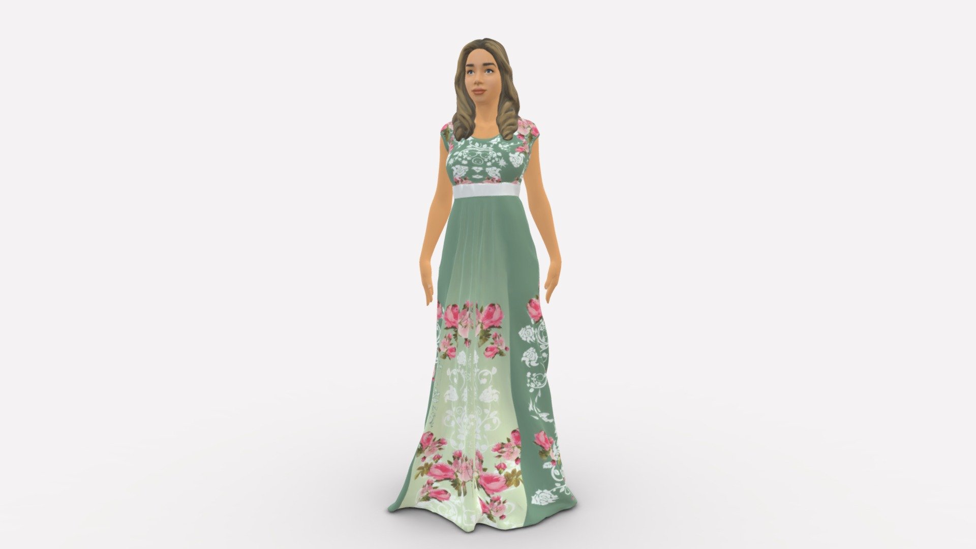 Long dress woman 0397 3d model