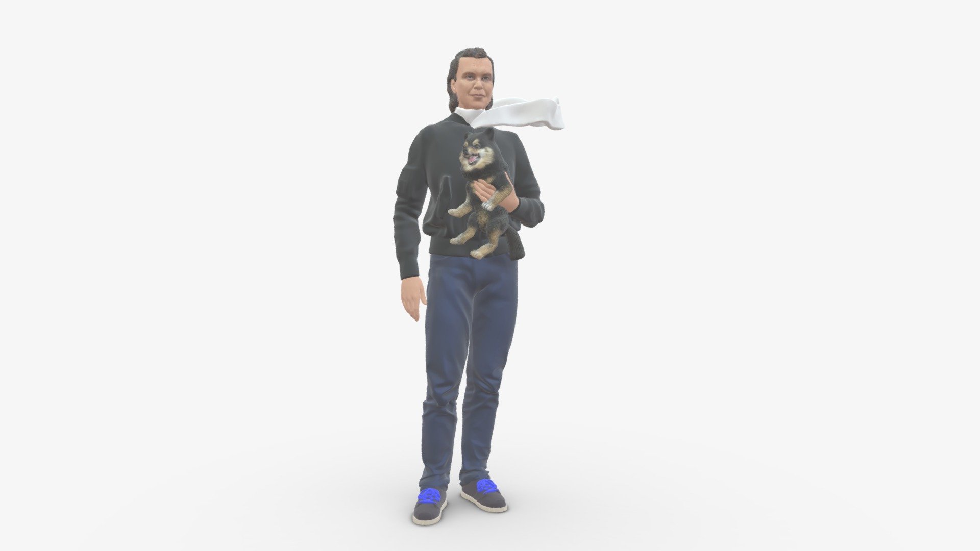 Man With Dog 0110 3d model