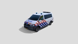 VW  Transporter Dutch Police Livery Low Poly