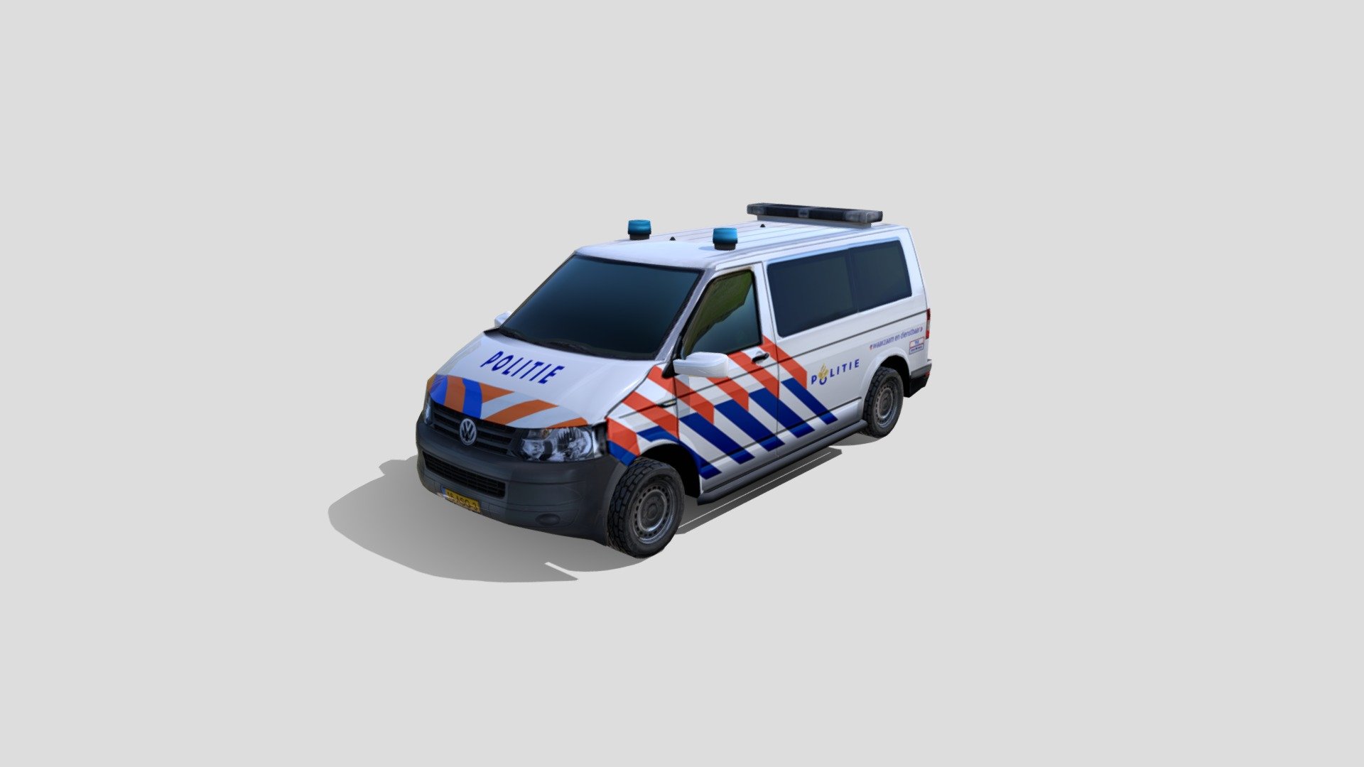 VW  Transporter Dutch Police Livery Low Poly 3d model