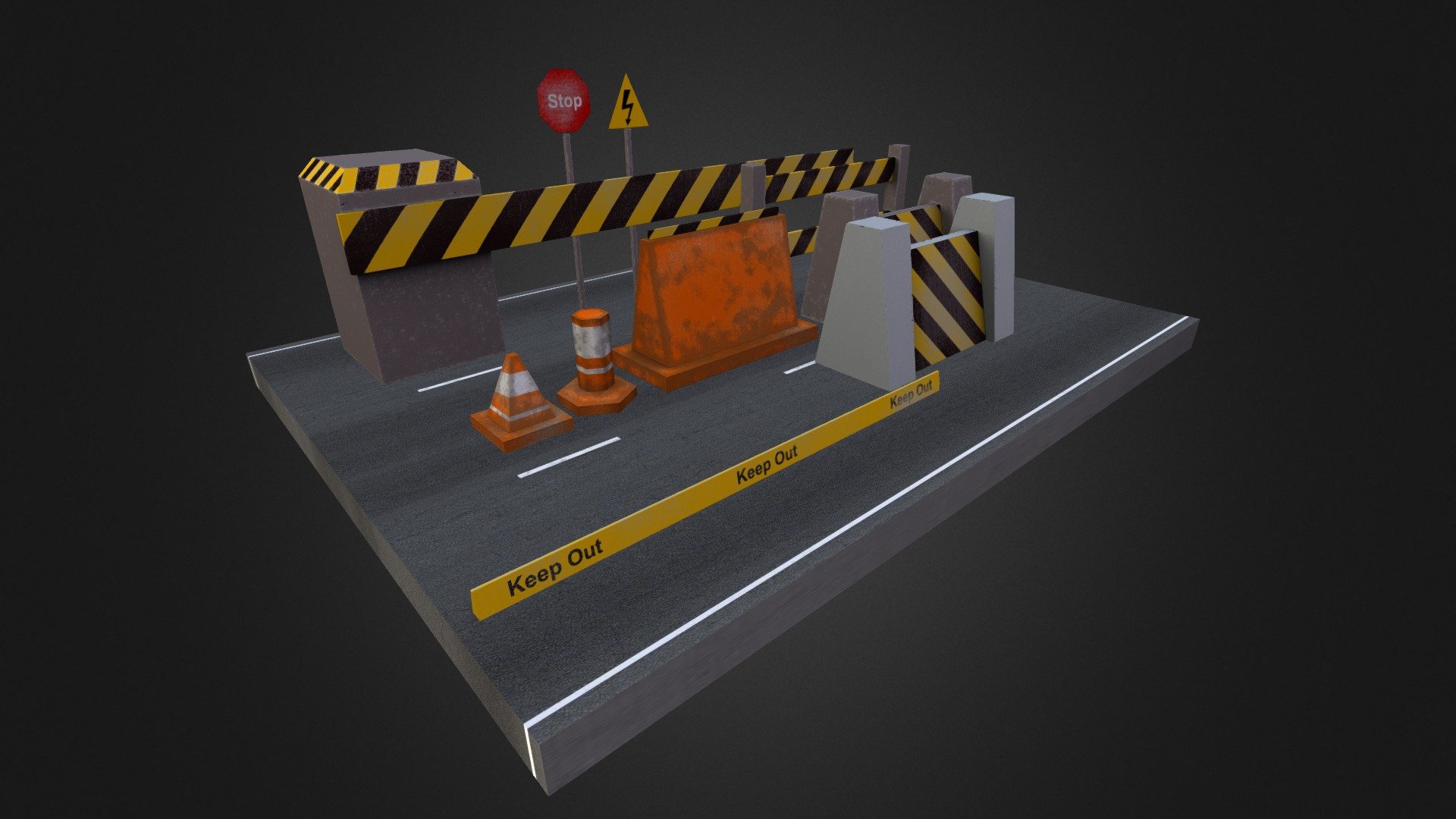 Road Props 3d model