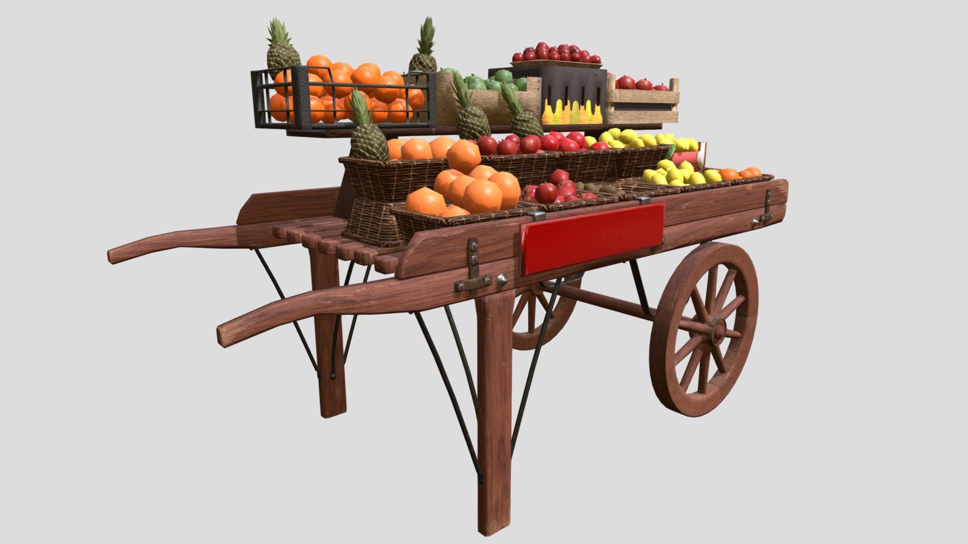 Fruit Cart 3d model