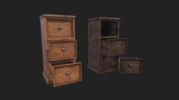 Wood File Cabinet