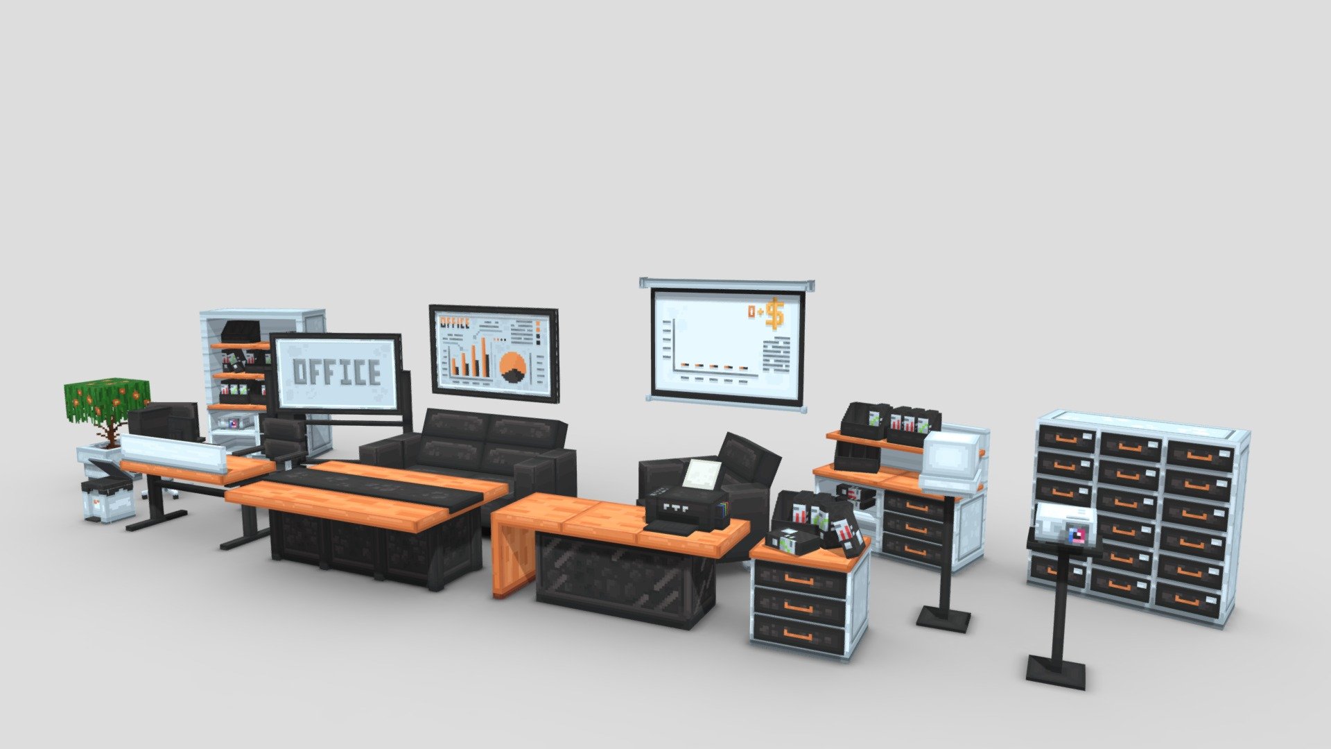 Office Animated Furniture Volume 2 3d model