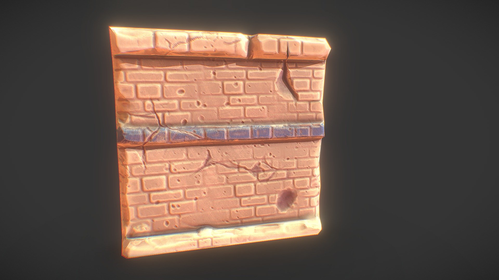 Stylized desert wall 3d model