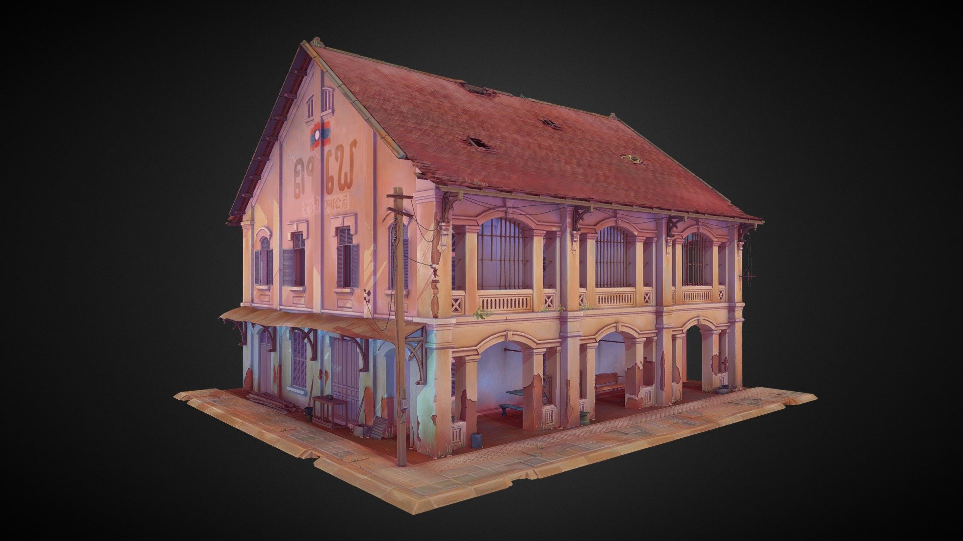 Lao townhouse 3d model