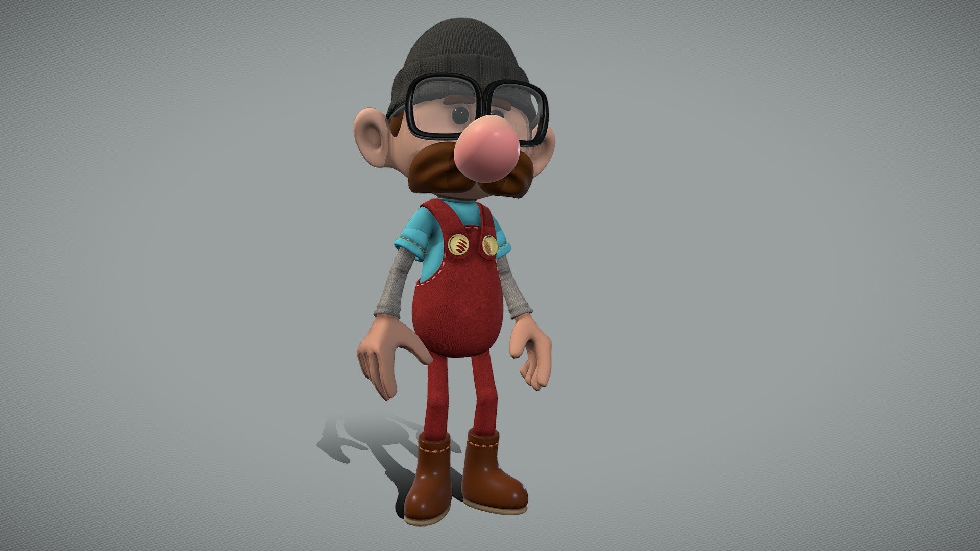 Toon Dockworker 3d model