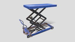 Scissor Lift Table Blue