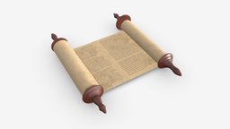 Ancient Scroll With Wooden Rods Old text 01