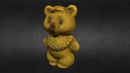 Old USSR Rubber Toy Bear Scan High Poly