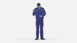 man in blue yellow ingener suit 1092