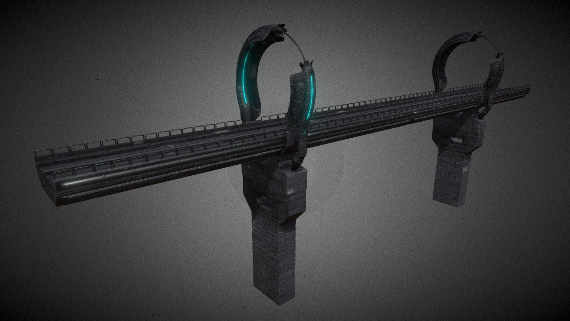 Science Fiction Tram/Train Bridge. 3d model