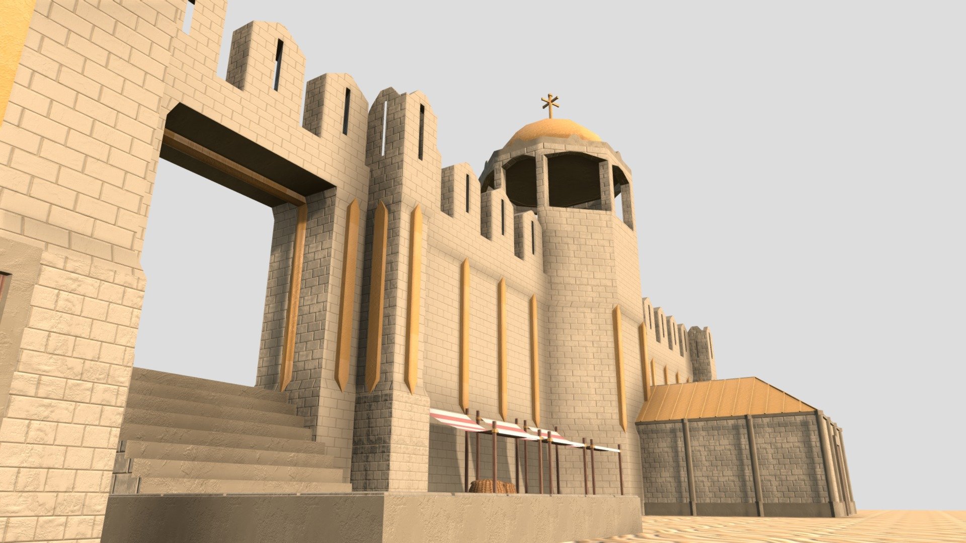 Desert Castle Kit Scene 3d model