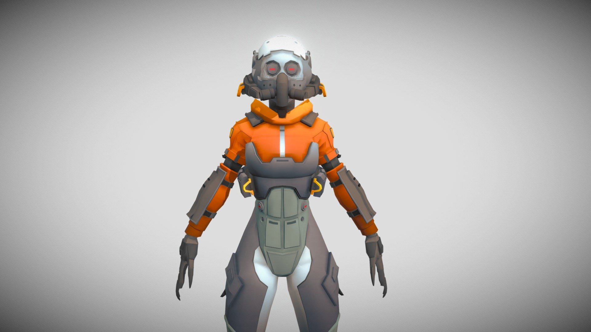 Cyber Assassin Girl Remake 3d model