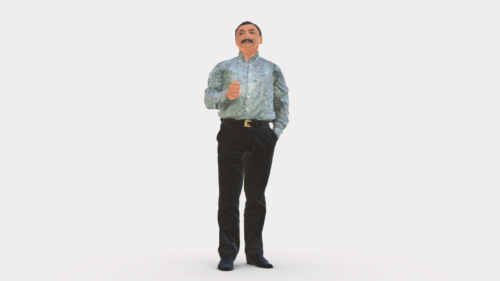 Mustachioed man shirt 0634 3d model