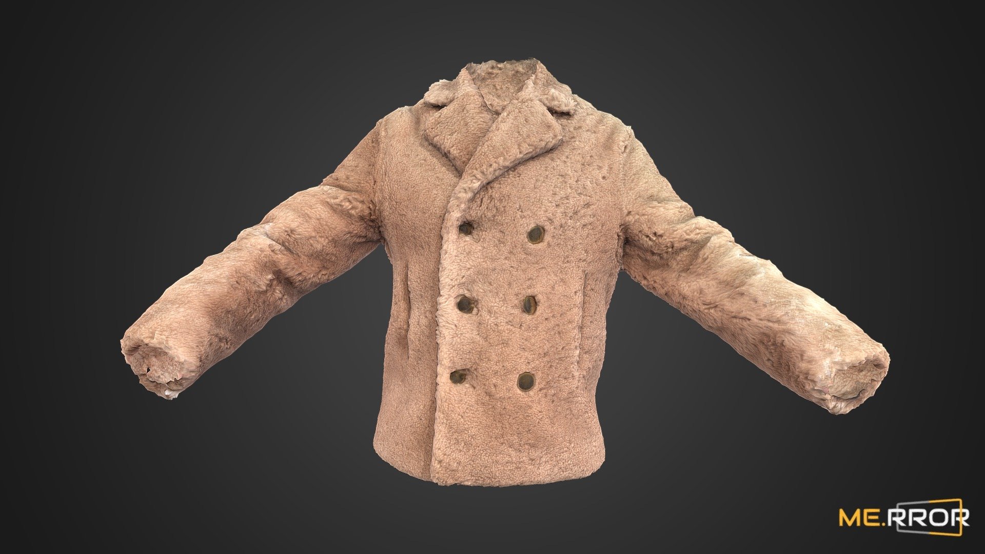 Brown Fur Coat 3d model