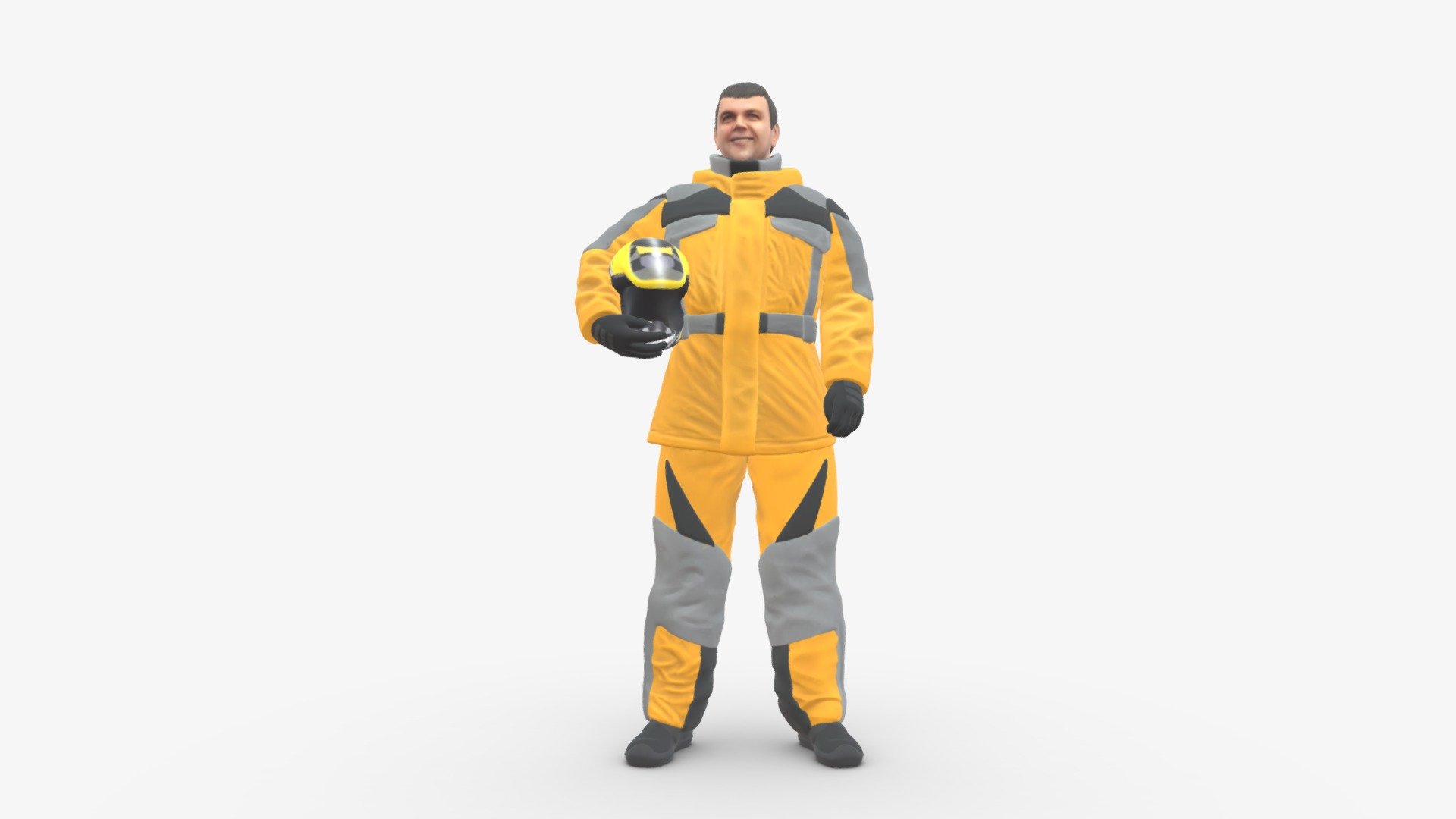 man in yellow polar suit 1096 3d model