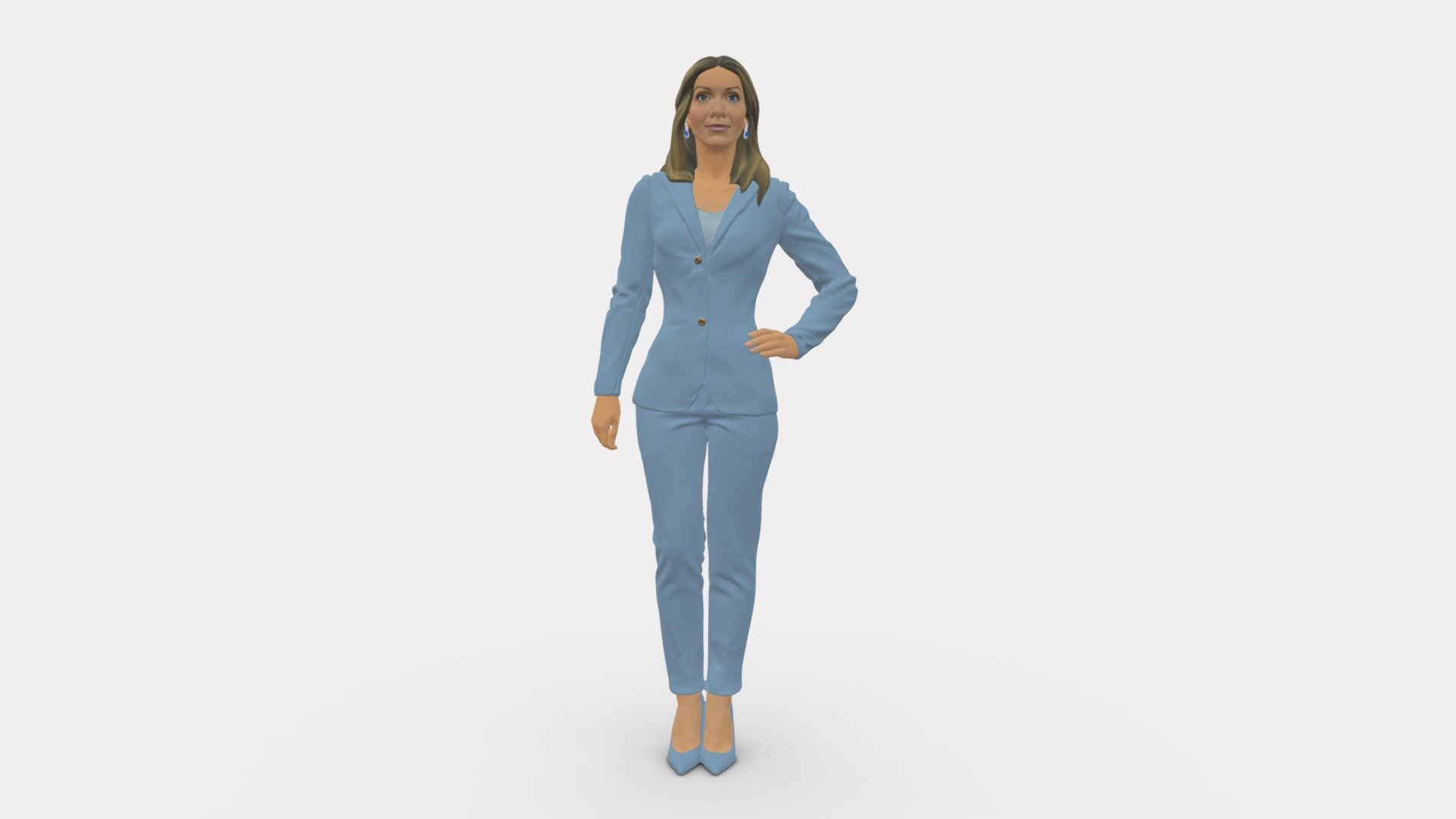 Woman In Blue Suit 0473 3d model