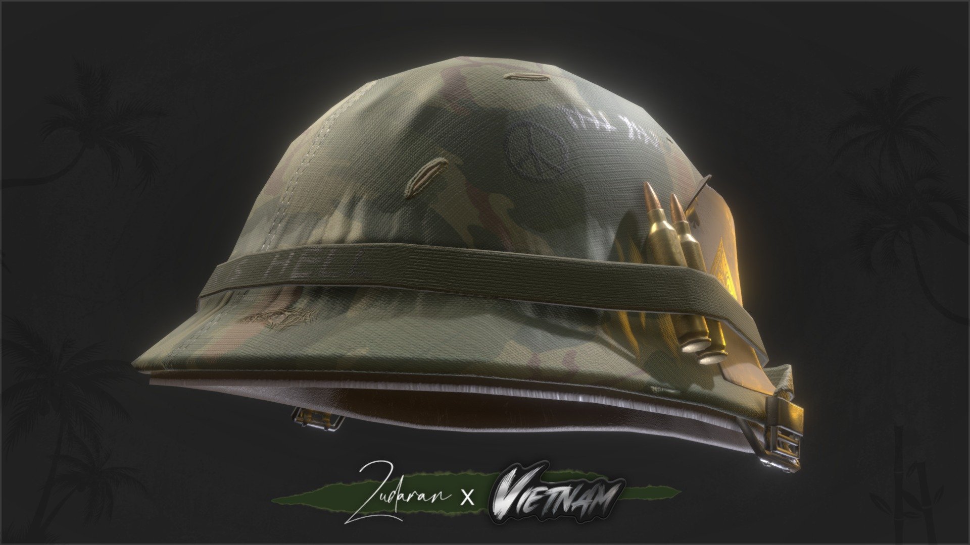 "Spade" M1 Vietnam Helmet 3d model