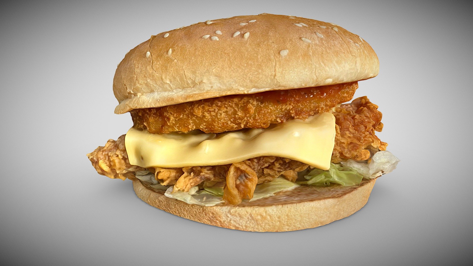 KFC, zinger burger photogrammetry 3d model