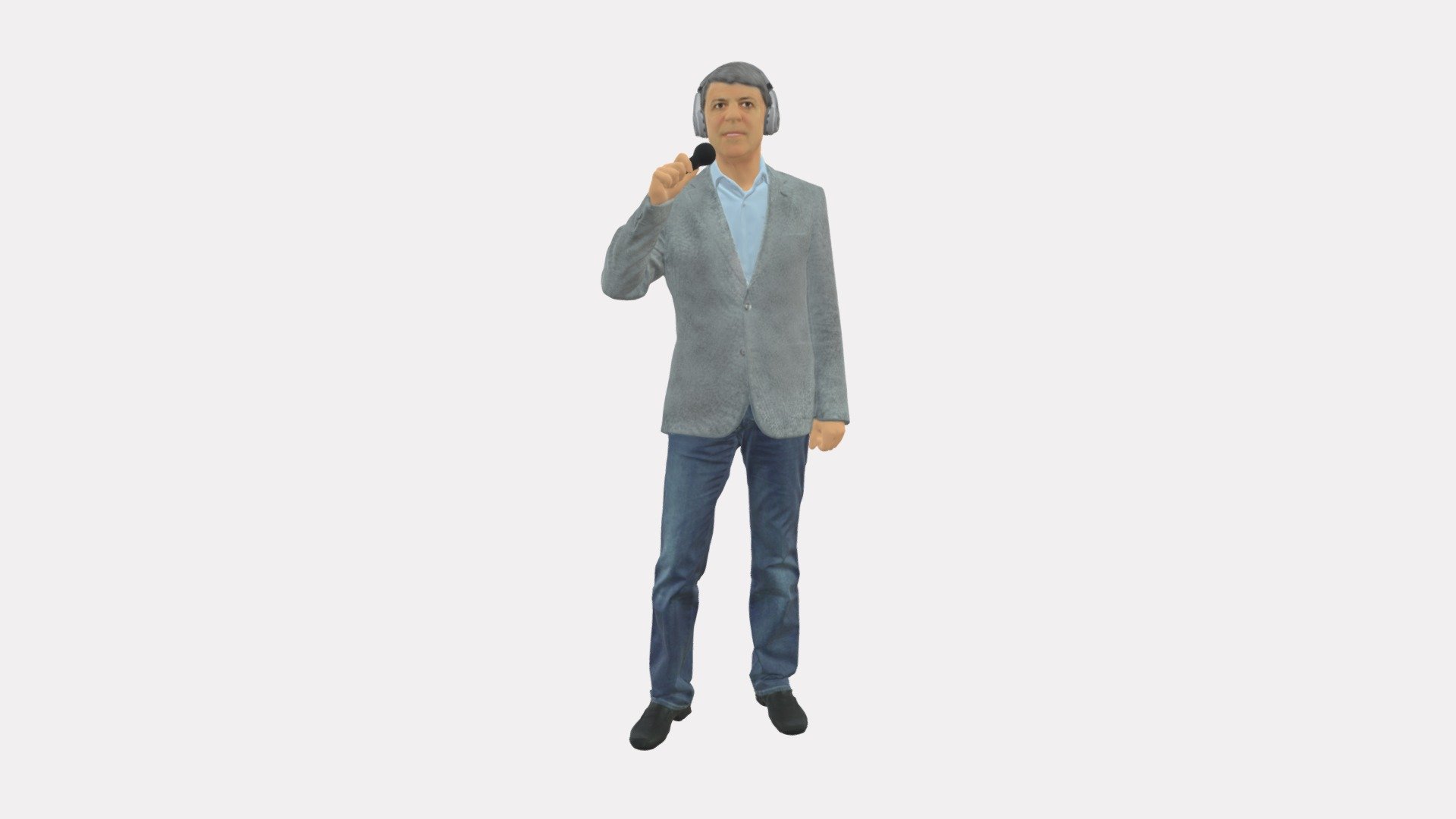 Man With Microphone 0167 3d model