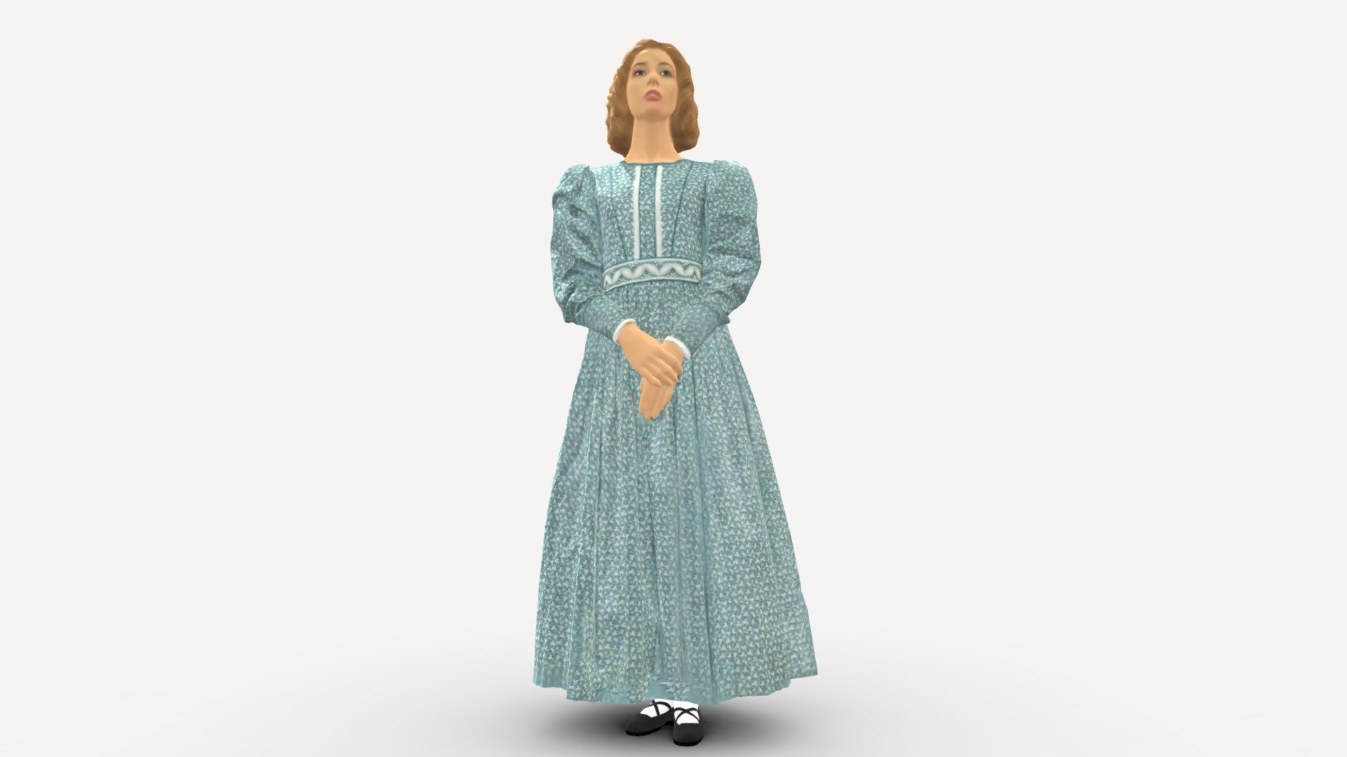 Woman In Gray Dress 0181 3d model