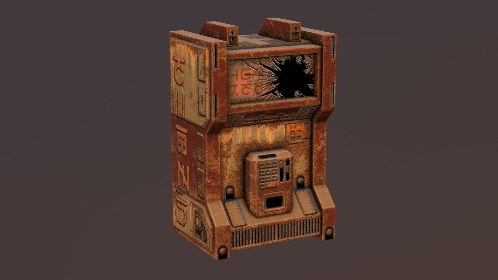 Ruined Vending Machine 3d model