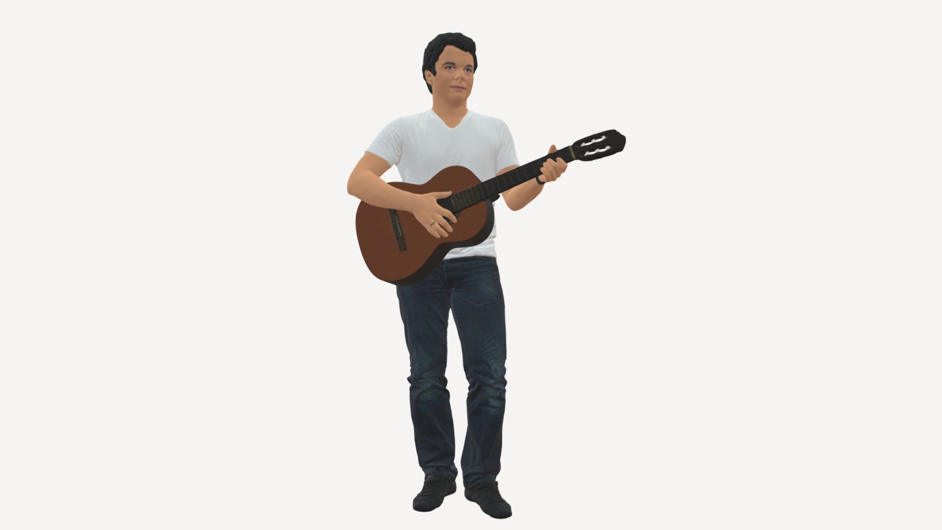 Man with acoustic guitar 0758 3d model