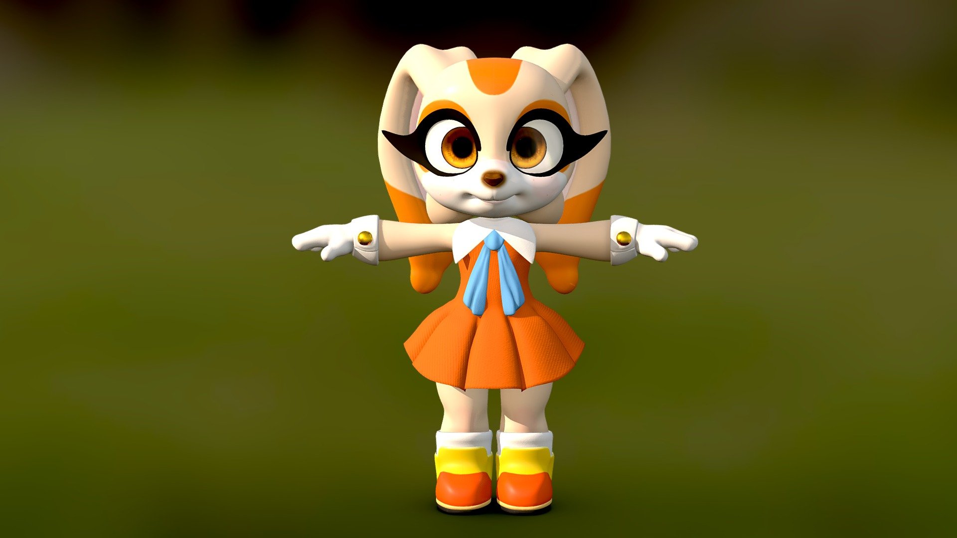 Cream The Rabbit Pose T 3d model