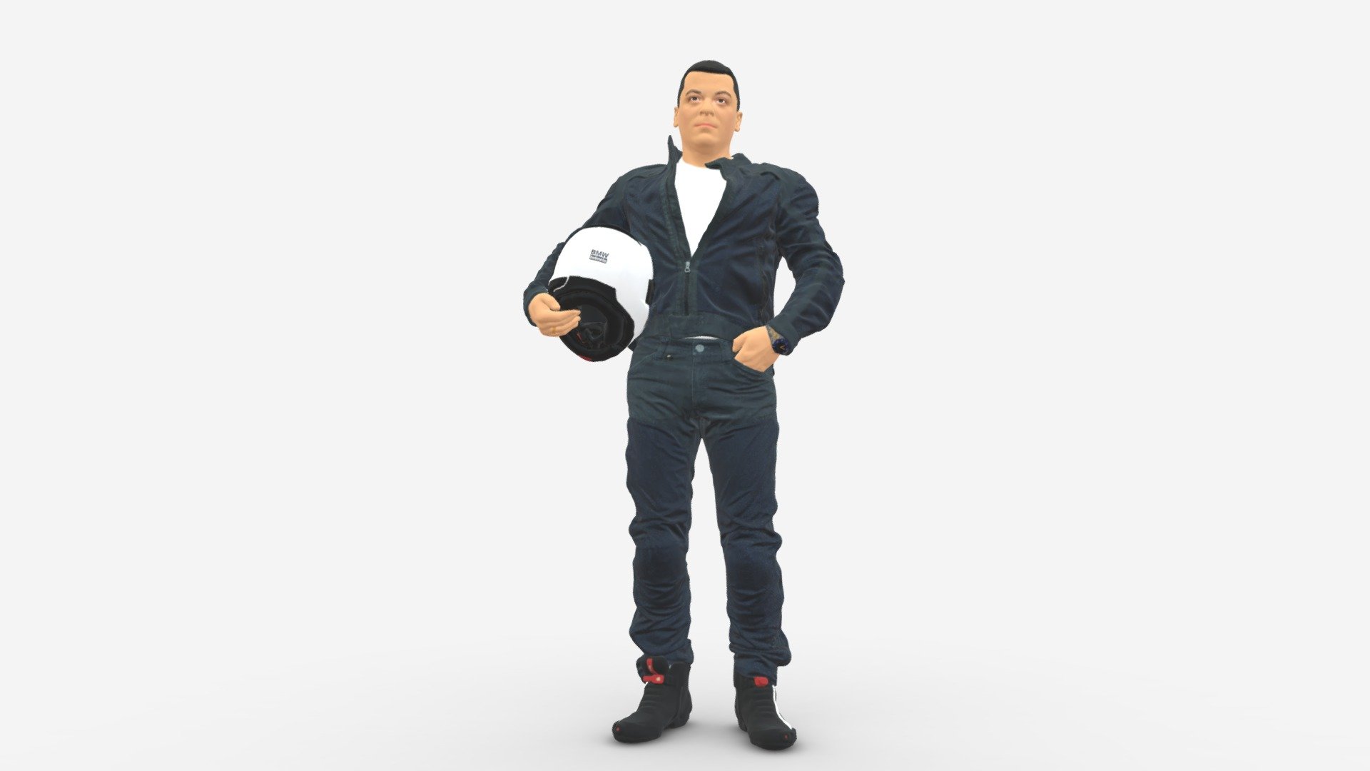 Man In Motorcycle Clothes 0093 3d model