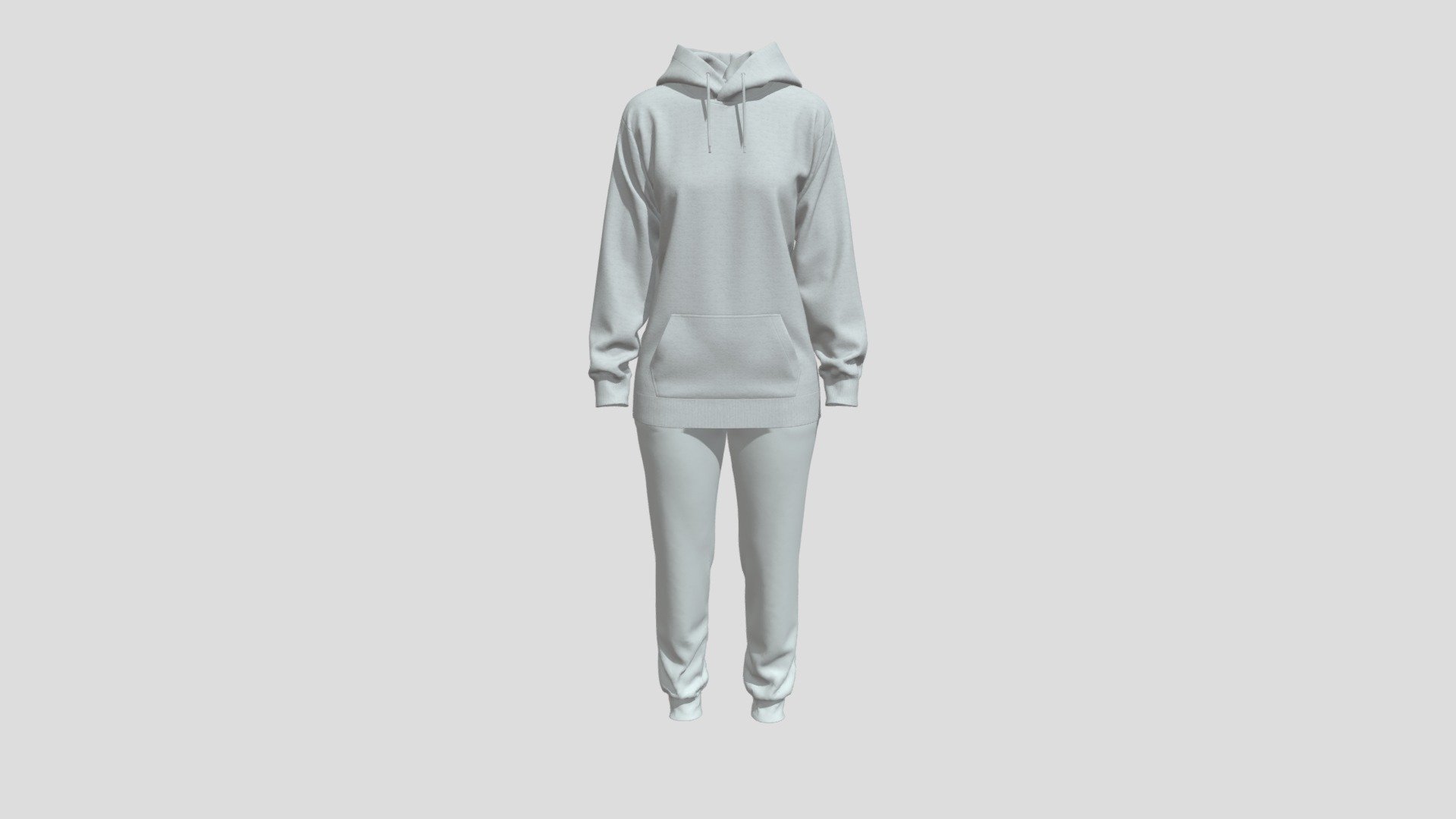 Women Hooded Sweater Outfit 3d model