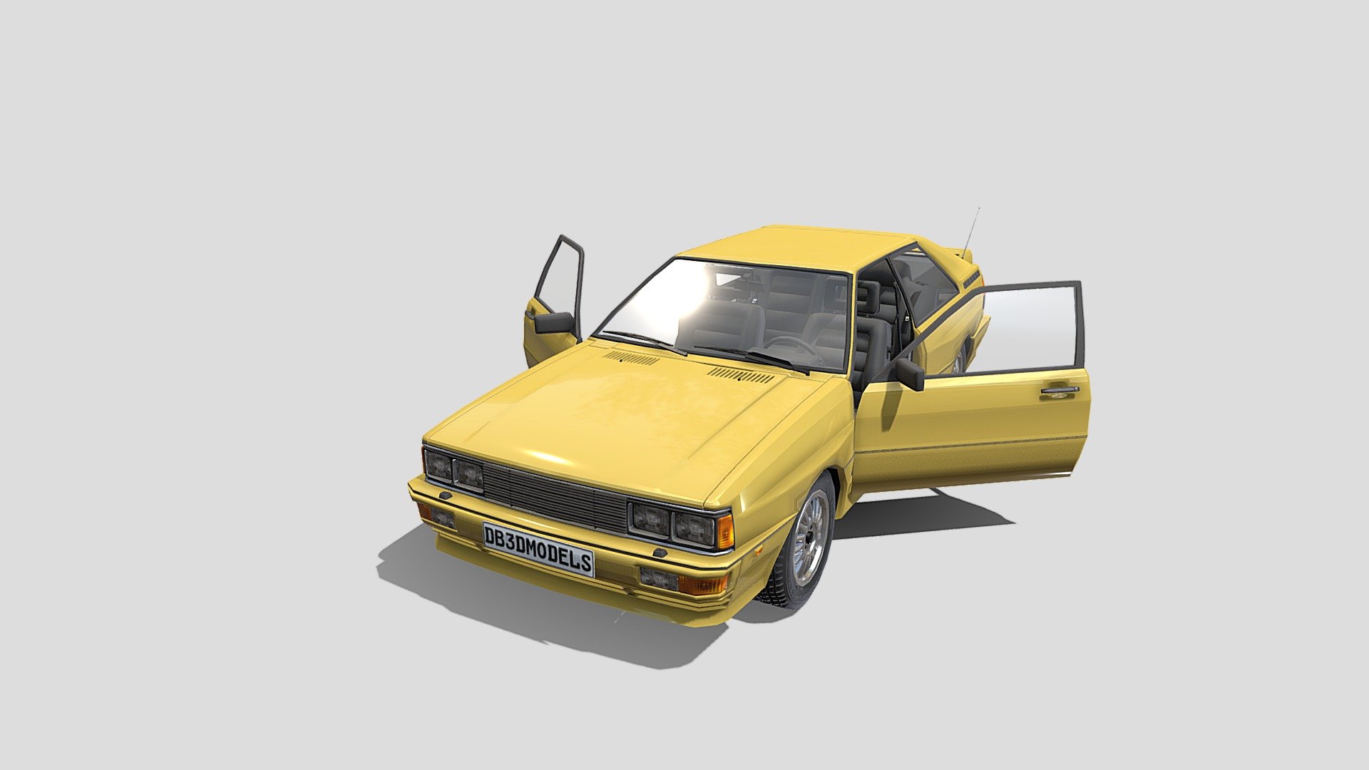 Generic 80s Coupe with interior 3d model